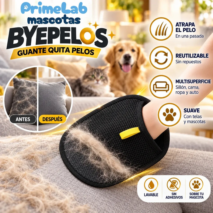 ByePelos – Guante Quita Pelos y Pelusas de Perros y Gatos